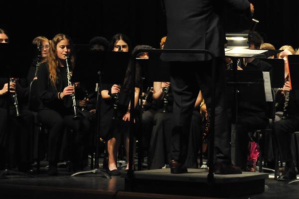 Students performing at the 2023-2024 All County Band Concert